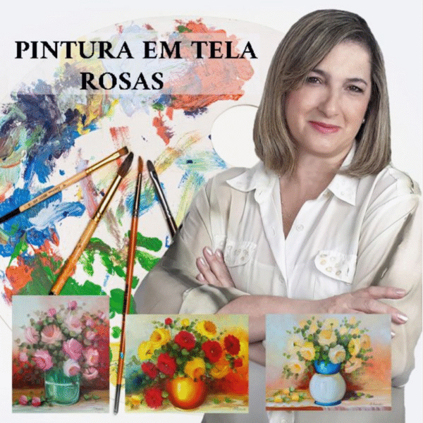 Pintura em Tela - Rosas - Ver mais detalhes!