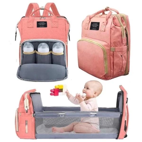 Mochila Bolsa Maternidade Térmica que vira Berço Multifunções Impermeável - Imagem 2