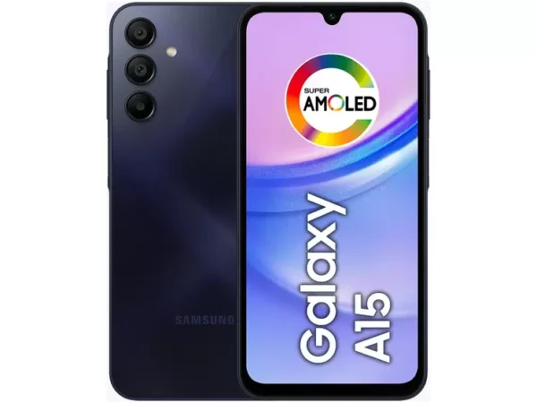 Smartphone Samsung Galaxy A15 4G 128GB, 4GB RAM, Câmera Tripla, Selfie 13MP, Tela 6.5, Dual Chip Azul Escuro