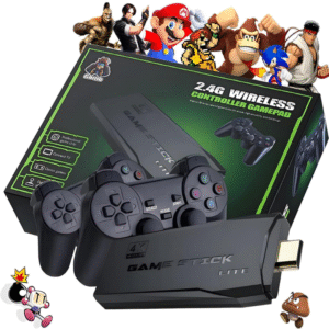 Game Stick Retrô 4K 64gb Original Versão Atualizada - 20 Mil Jogos Com 2 Controles Sem Fio