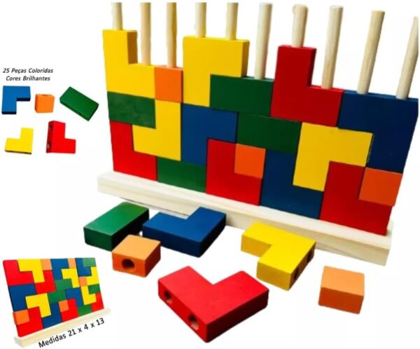 Blocos De Encaixe Vertical Junior com 25 Peças