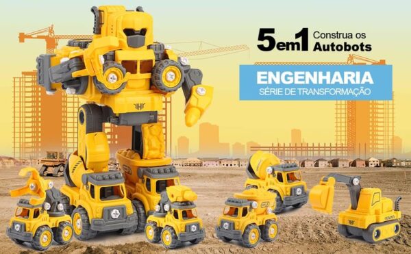 Carrinho Robô 5 Em 1 Monta Desmonta Construbots - Imagem 2