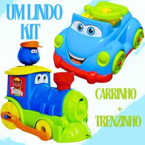 Brinquedo Educativo Bebê - Kit Carrinho Menino