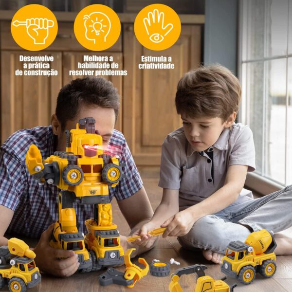Carrinho Robô 5 Em 1 Monta Desmonta Construbots - Imagem 5