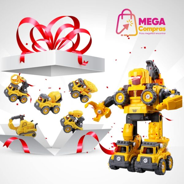 Carrinho Robô 5 Em 1 Monta Desmonta Construbots - Imagem 4