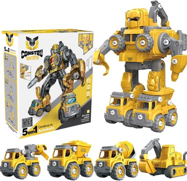 Carrinho Robô 5 Em 1 Monta Desmonta Construbots - Imagem 3