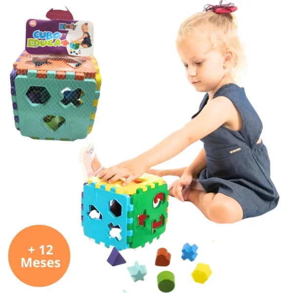 Cubo Didático Brinquedo Pedagógico Educativo Menino e Menina - Imagem 2