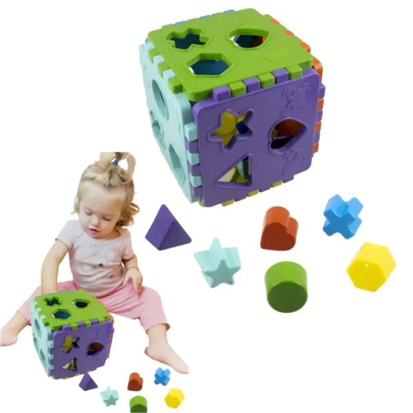 Cubo Didático Brinquedo Pedagógico Educativo Menino e Menina - Imagem 3