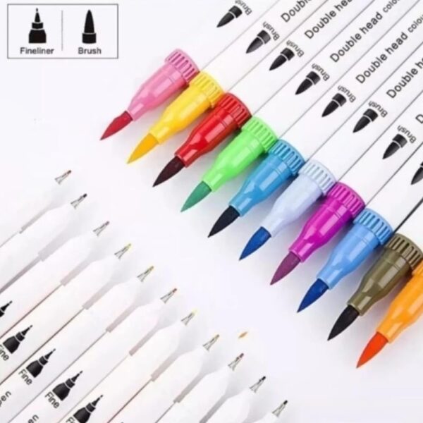 Kit de 48 Canetinhas Marcador de Ponta Dupla + Kit Livro Colorir Lily Bobby Capa Dura) - Imagem 6