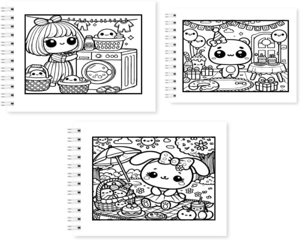 Kit de 48 Canetinhas Marcador de Ponta Dupla + Kit Livro Colorir Lily Bobby Capa Dura) - Imagem 7