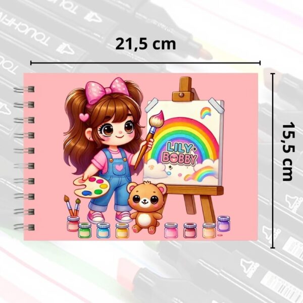 Kit de 48 Canetinhas Marcador de Ponta Dupla + Kit Livro Colorir Lily Bobby Capa Dura) - Imagem 5