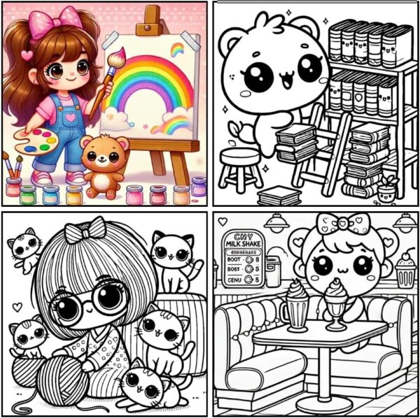 Kit de 48 Canetinhas Marcador de Ponta Dupla + Kit Livro Colorir Lily Bobby Capa Dura) - Imagem 8