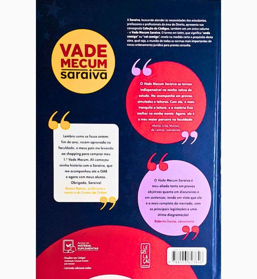 Vade Mecum Saraiva Tradicional - 40ª Edição 2025 Capa dura - CÓDIGO: VMS40B1-B - Imagem 2